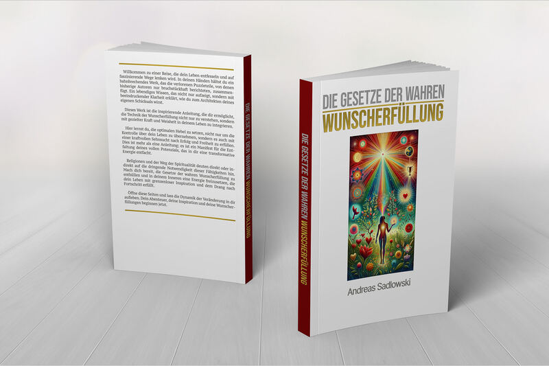 Vorder- und Rückseite des Buches „Die Gesetze der wahren Wunscherfüllung“