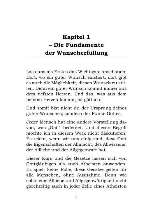Buchseite: Kapitel 1 – Die Fundamente der Wunscherfüllung