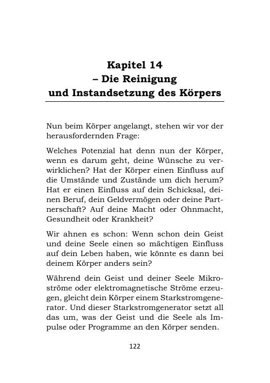Buchseite: Kapitel 14 – Die Reinigung und Instandsetzung des Körpers